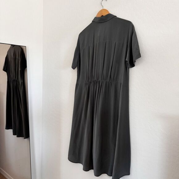 Eileen Fisher Silk Button Down Tunic Shirt Dress - Picture 4 of 12